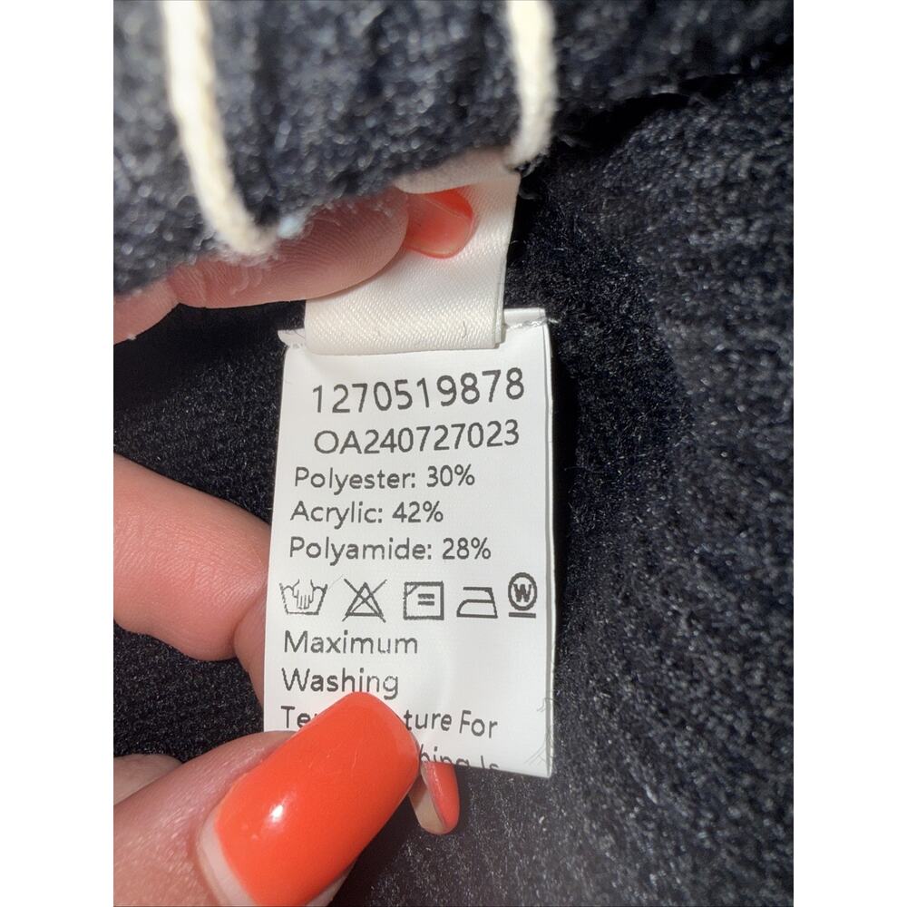 NWT Commense Black & White Puff Sleeve Contrast Binding Cable Knit Top Sz Small - Picture 10 of 10